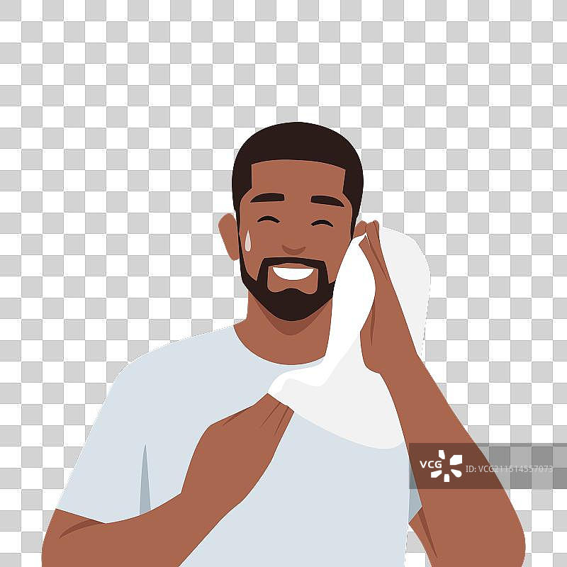 在健身房锻炼后用毛巾擦汗的男人图片素材