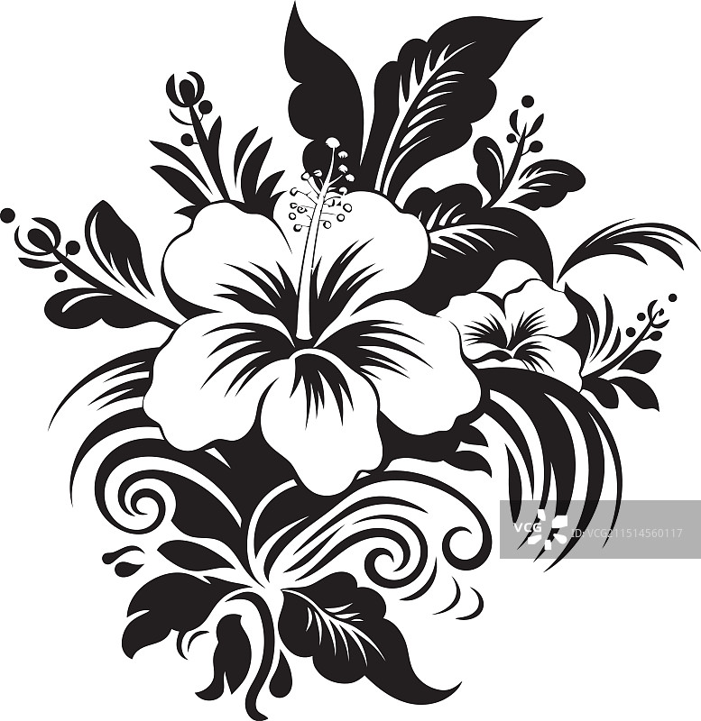 墨迹伊甸园热带花卉图片素材