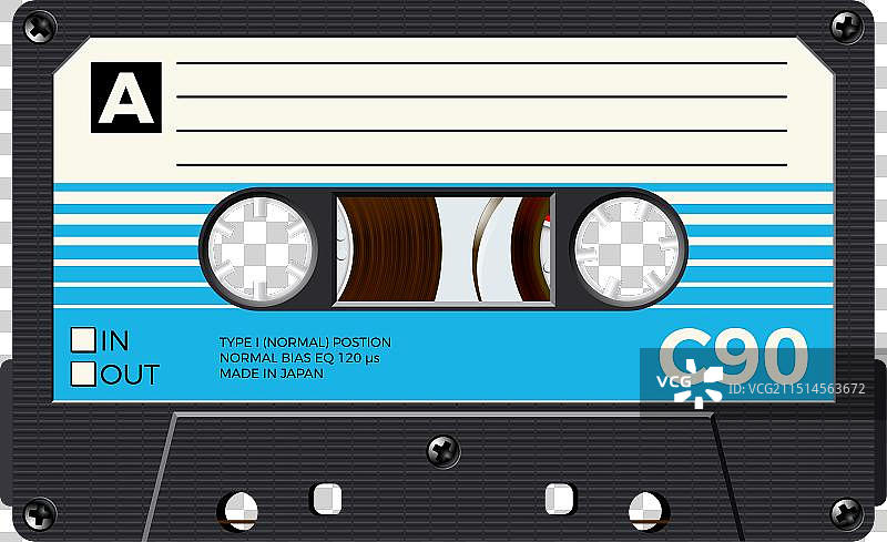 带复古标签的卡式磁带图片素材