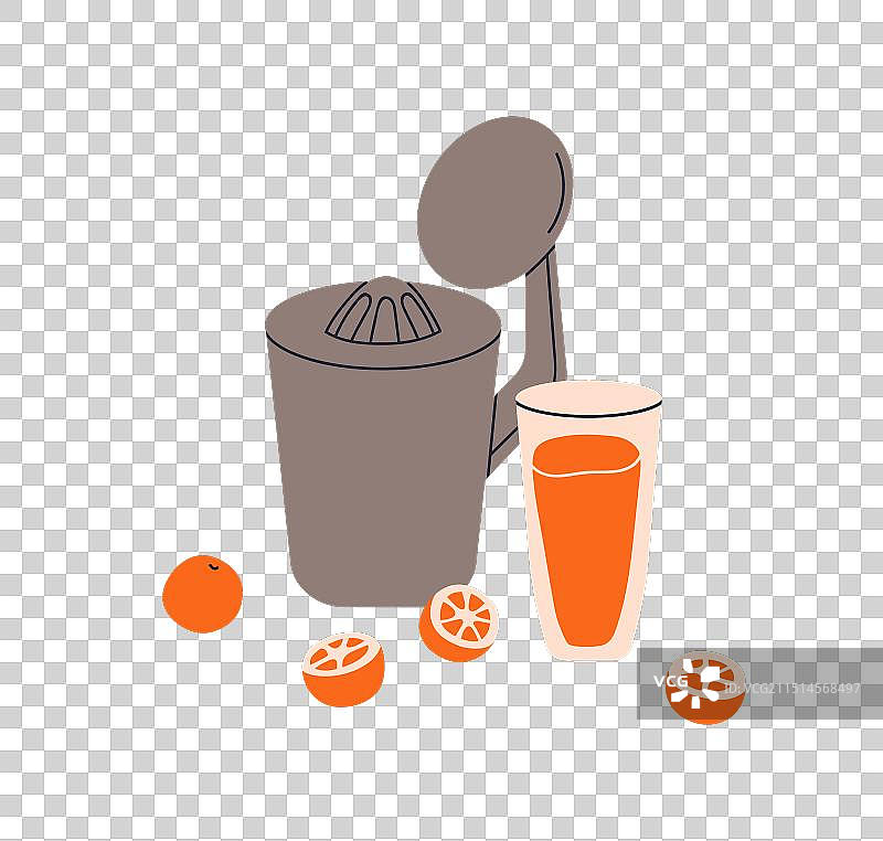 玻璃杯中的橙汁鲜榨果汁图片素材