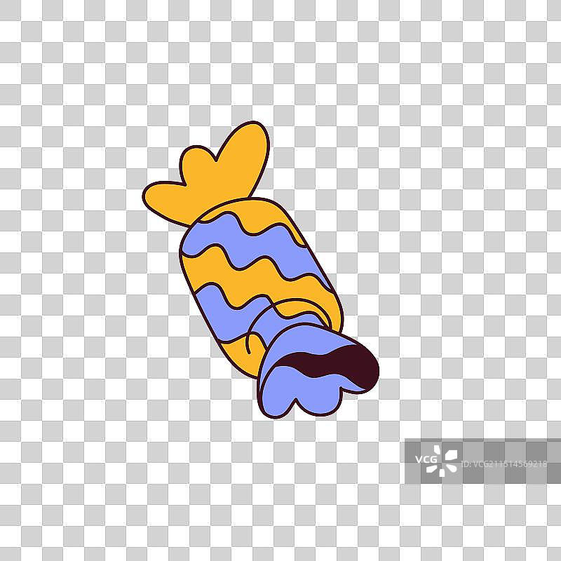 带图案包装的巧克力或焦糖糖果图片素材