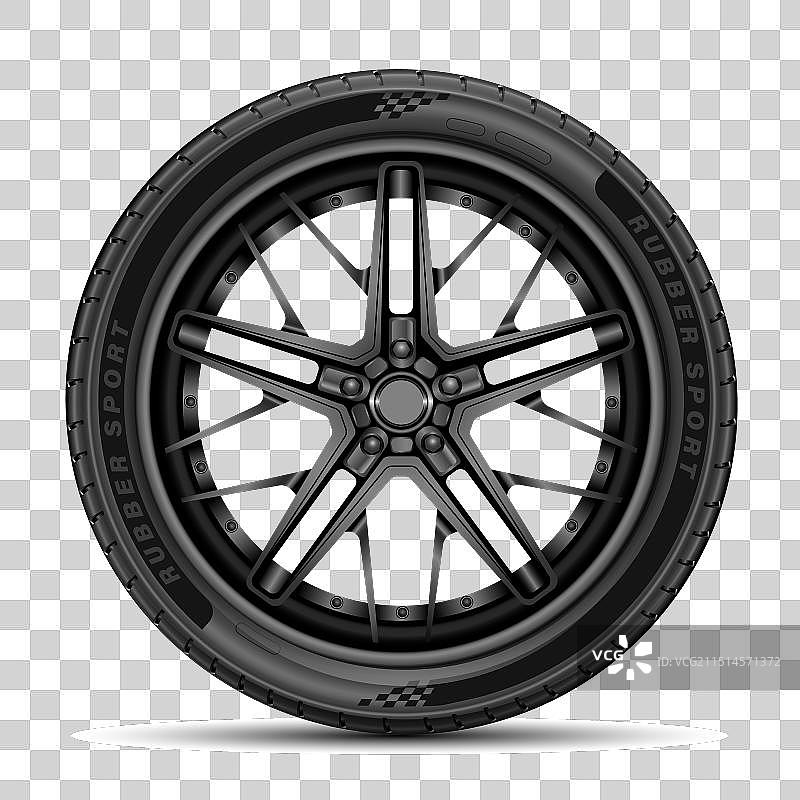 孤立的汽车轮胎轮辋金属合金图片素材