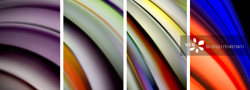 彩虹风格的流体色波浪线背景图片素材