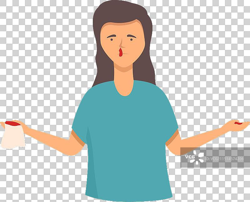 鼻出血卡通医疗面部图标图片素材