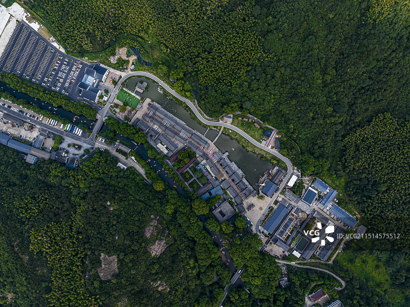 航拍安徽省池州市贵池区九华天池傩仙镇风光图片素材