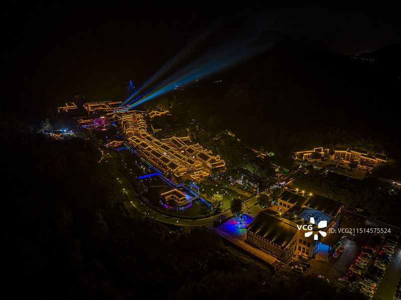 航拍安徽省池州市贵池区九华天池傩仙镇风光图片素材