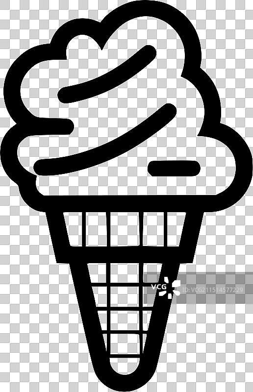 冰淇淋黑白隔离图标图片素材