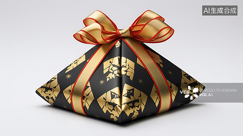 【AI数字艺术】三角形形状的中国风礼盒图片素材