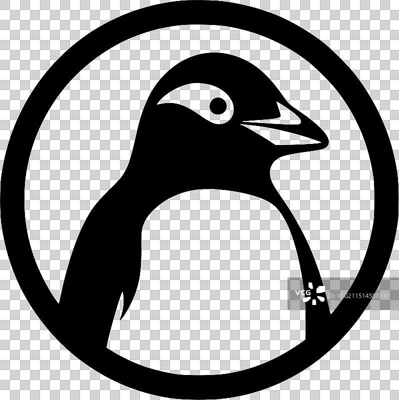 企鹅极简剪影图片素材