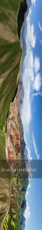 河西走廊祁连山卓尔山航拍全景图片素材