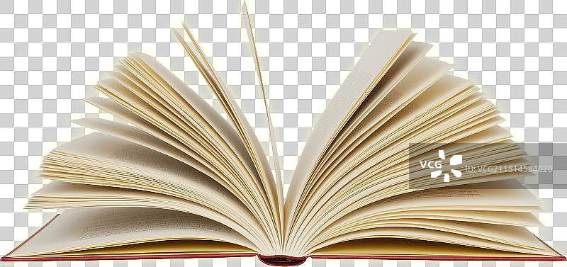 一本翻开的书籍元素图片素材