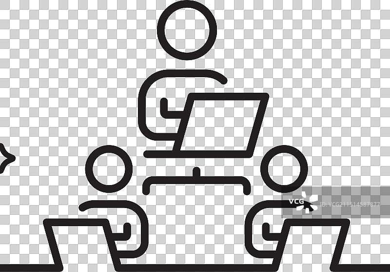 团队合作线性图标远程办公图片素材