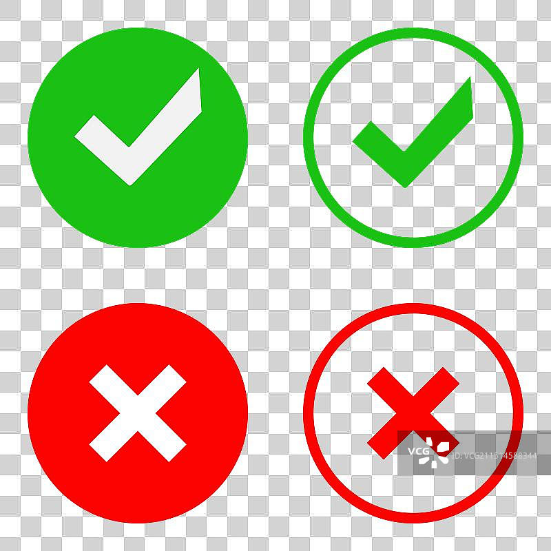 绿色对勾与红色叉号，验证图片素材