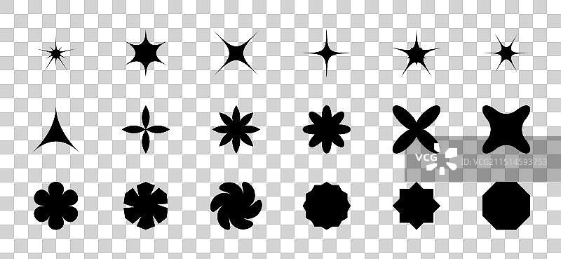 星星花朵火花全套图标图片素材