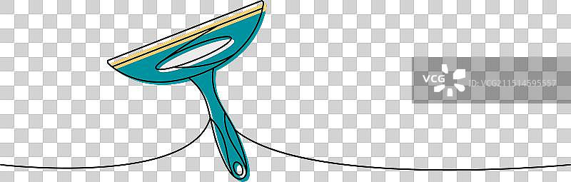 刮板清洁玻璃单线彩色图片素材