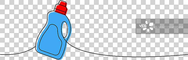 马桶清洁剂单线彩色图片素材