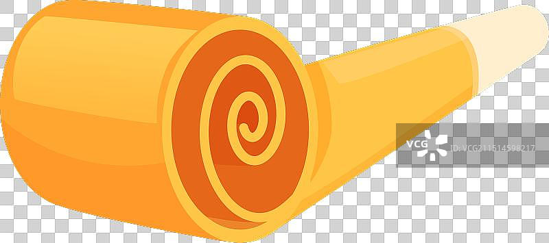 金色派对吹风机卡通趣味图标图片素材