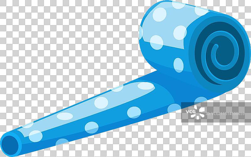 蓝色派对吹风机图标卡通活动礼品图片素材