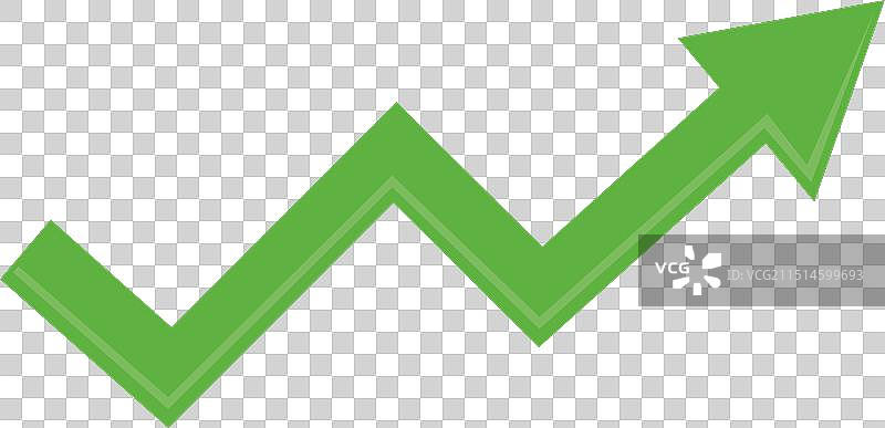 绿色箭头上升趋势图片素材
