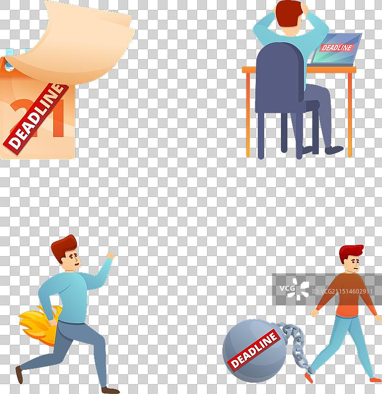 截止日期概念图标卡通合集图片素材