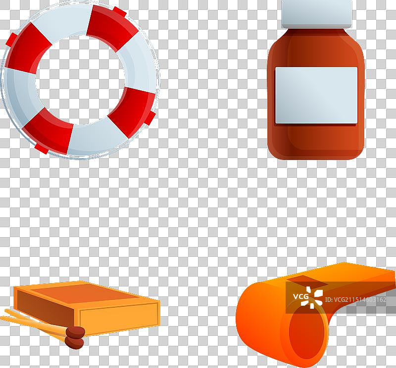 卡通夏季度假图标集图片素材