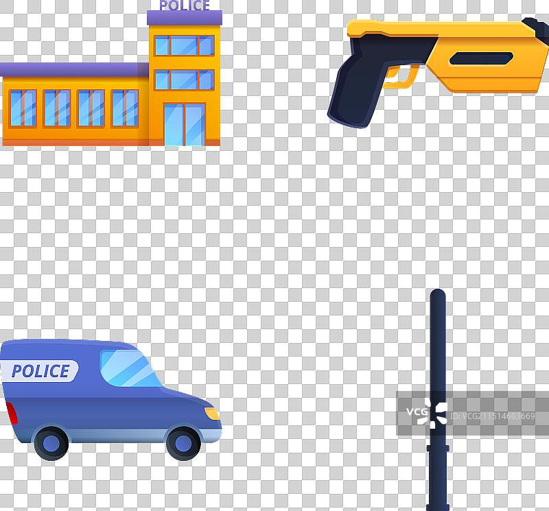 卡通警察服务图标集图片素材