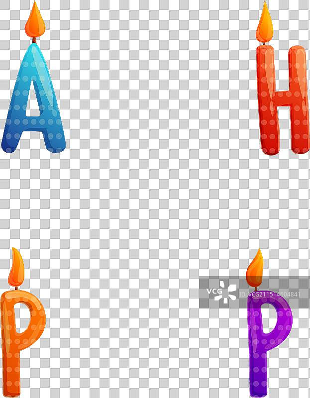 节日蜡烛图标卡通彩色合集图片素材