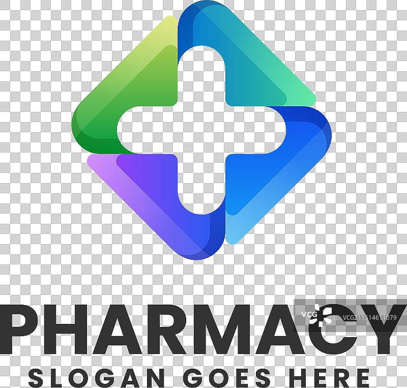 渐变彩色风格医药logo图片素材