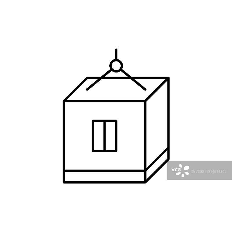 模块化房屋建造线性图标图片素材