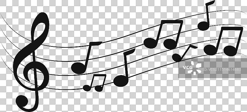 音乐符号波浪曲线声波图片素材