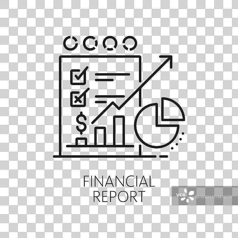 财务报表线性图标收入预算分析图片素材