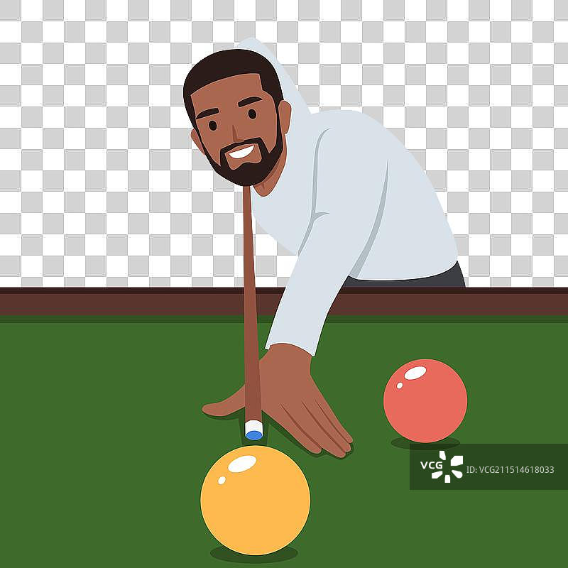 特写：男子打台球图片素材