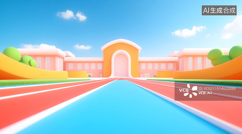 【AI数字艺术】开学季回学校上学教室课堂班级卡通房子插图图片素材