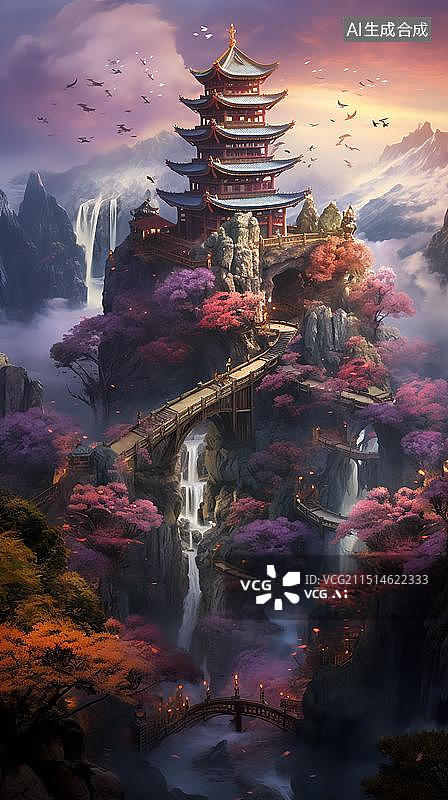 【AI数字艺术】神话西游记场景图片素材