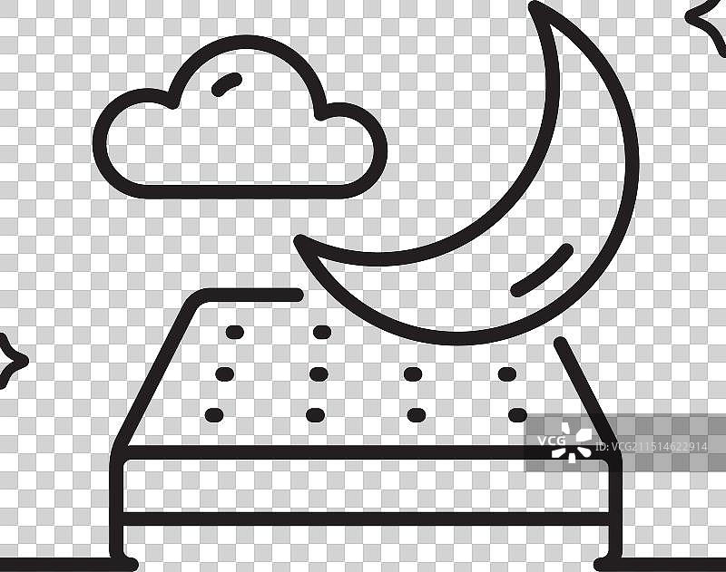 夜间床垫正畸睡眠垫线条图标图片素材