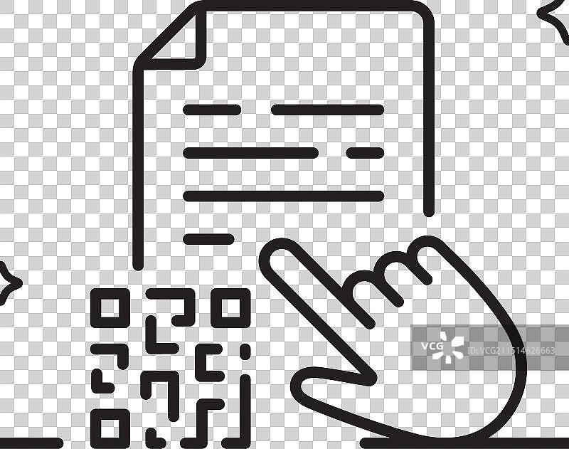 扫描条形码二维码线条图标图片素材