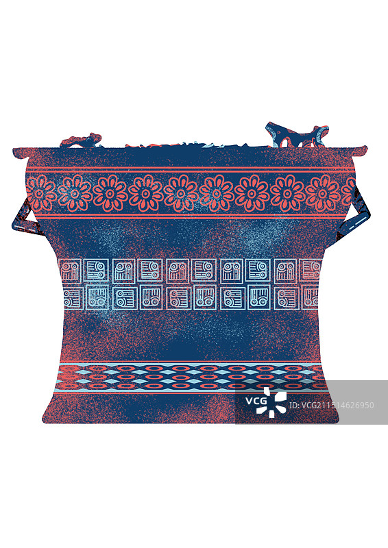 铜鼓——西盟型铜鼓鼓身插画图片素材