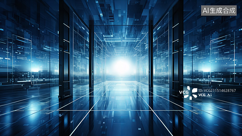 【AI数字艺术】科技之门概念背景图图片素材