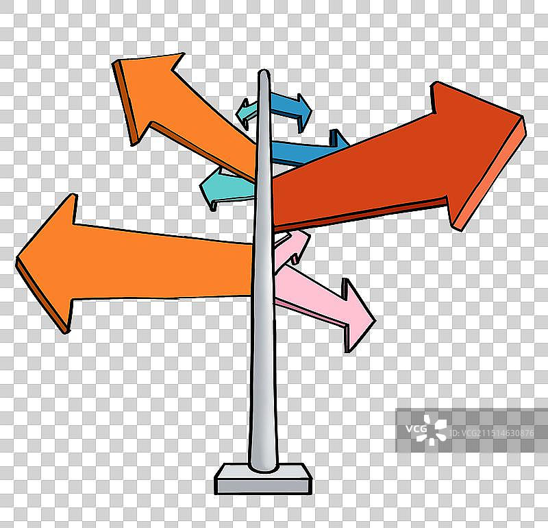 指路牌卡通元素图片素材