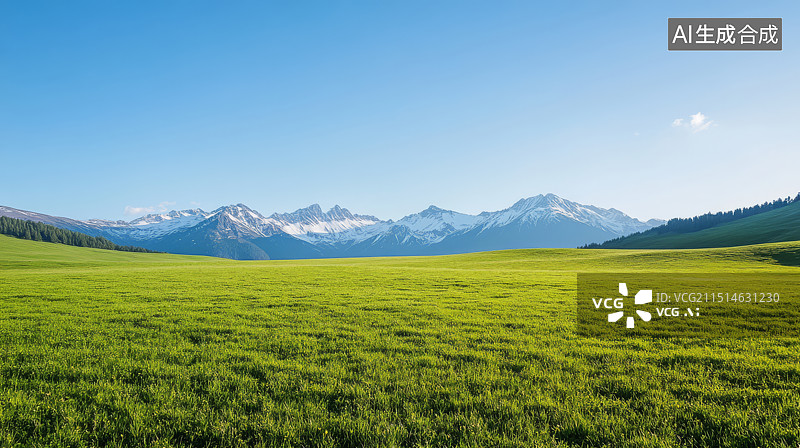 【AI数字艺术】雪山草原天空自然风景背景图片素材