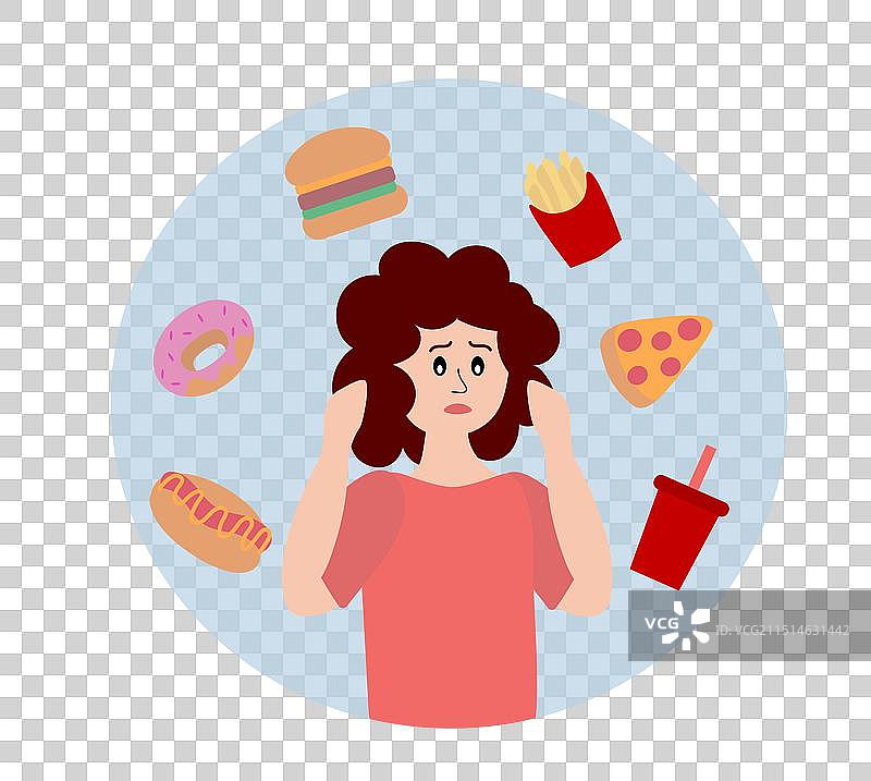 饮食失调：暴饮暴食、贪食症、厌食症图片素材