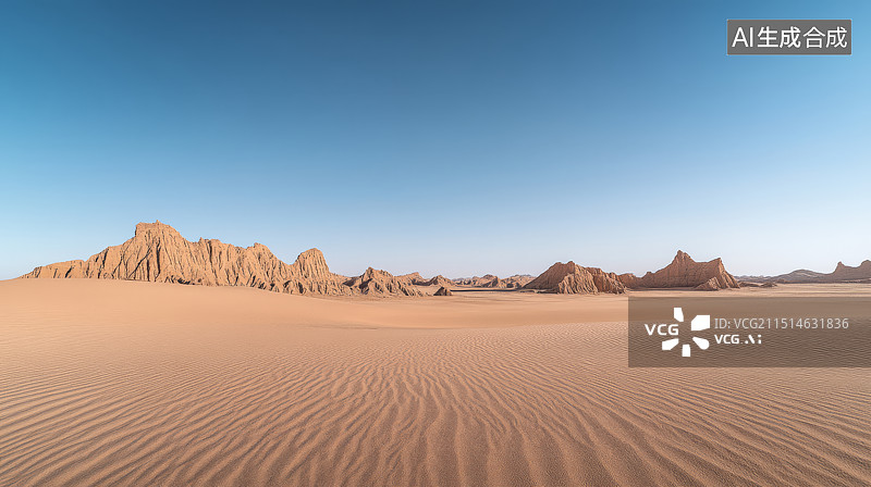 【AI数字艺术】沙漠戈壁地形地面天空背景图片素材