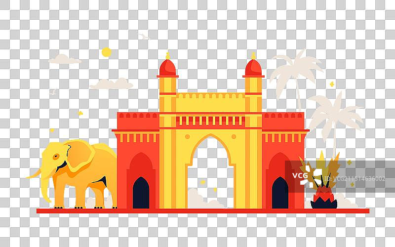 拉尔·奇拉或红堡现代彩色图片素材