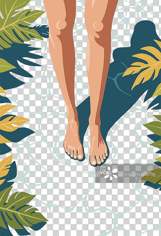 站立着的苗条女性的腿图片素材