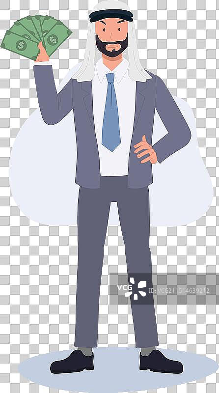 西装革履的富有阿拉伯商人金融概念图片素材