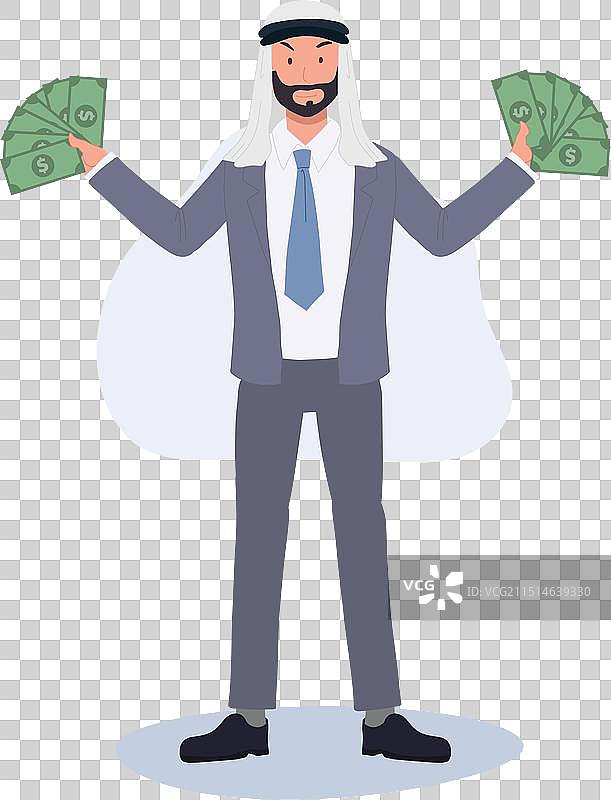 西装革履的富有阿拉伯商人金融概念图片素材