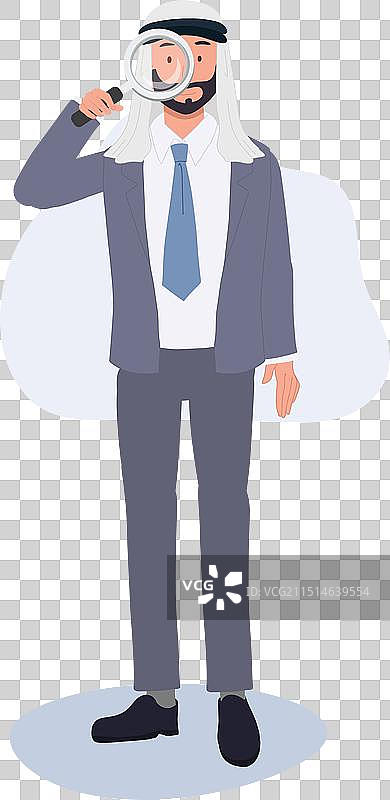 搜索和分析概念专业阿拉伯商人图片素材