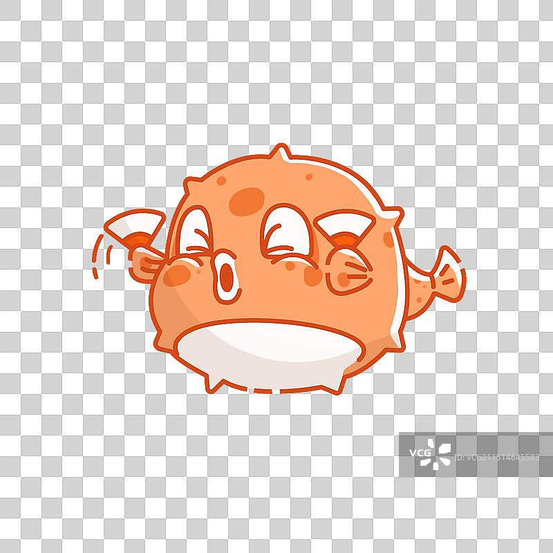 河豚可爱IP形象设计表情包设计图片素材