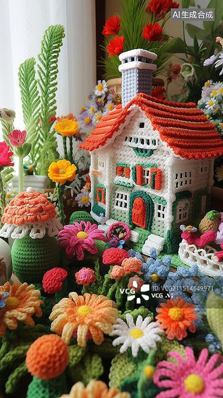 【AI数字艺术】秋日户外羊毛毛毡编织风格登山徒步图片素材