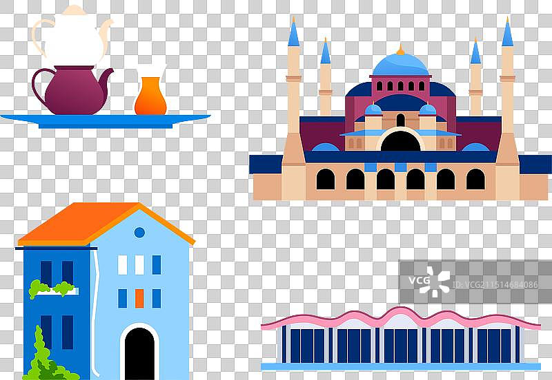 土耳其扁平风格设计图片素材